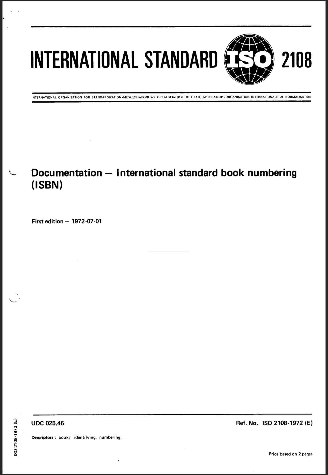 iso 2108 1972 cover